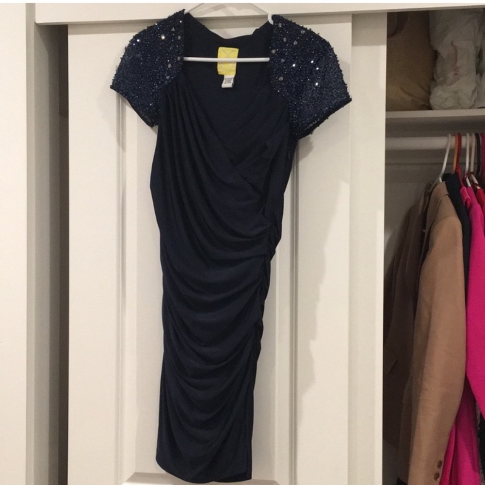 Xeniya Navy Dress with Sequins